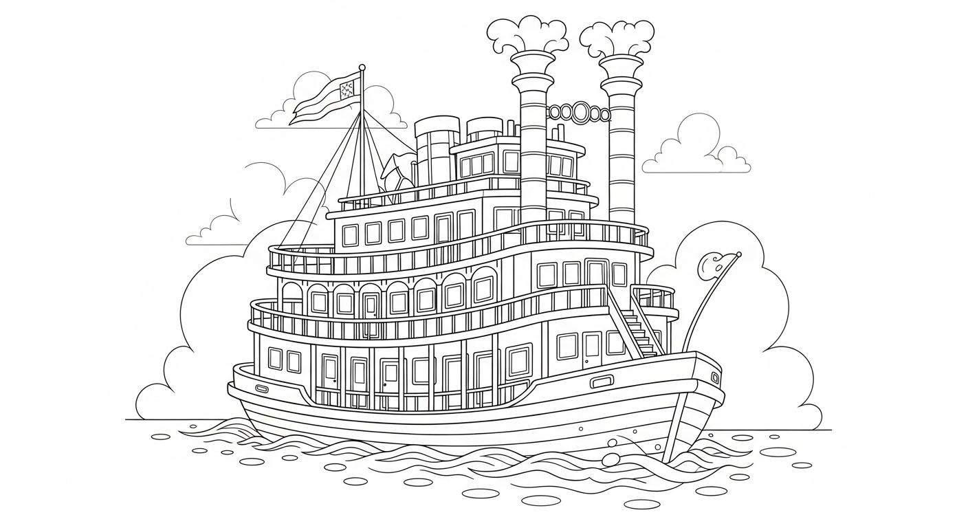 Desenho de Barcos para colorir e imprimir: número 24