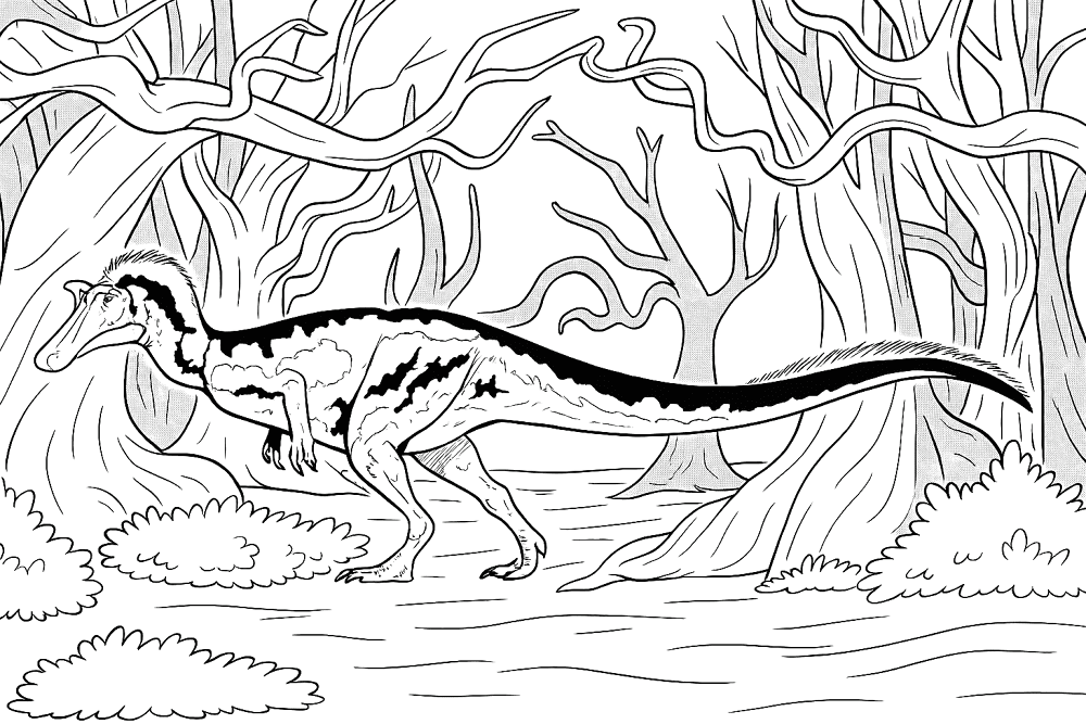 Desenho de Barionix para colorir e imprimir: número 7