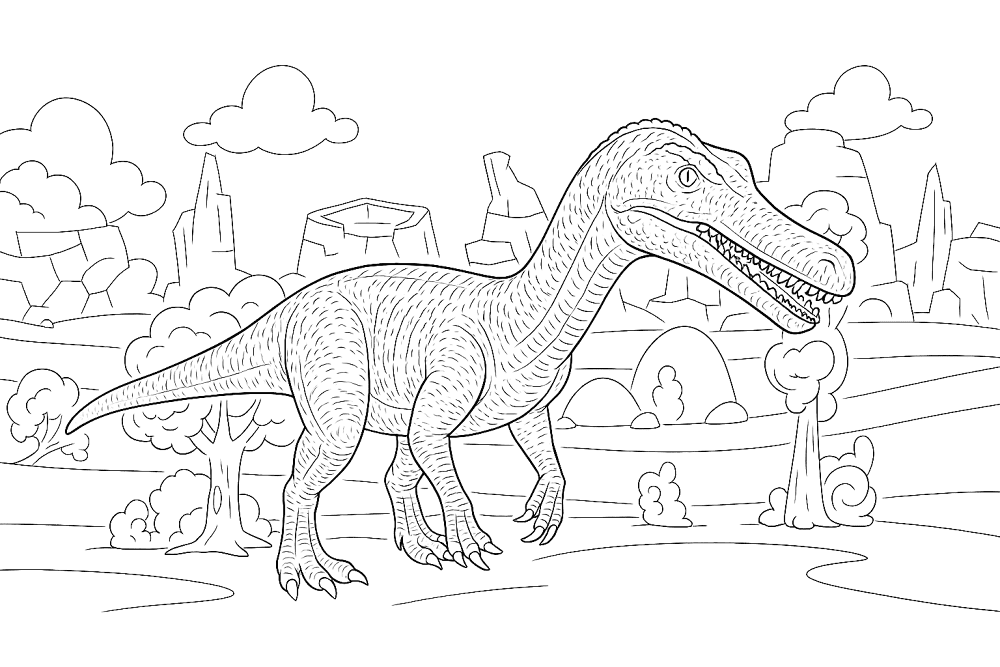 Desenho de Barionix para colorir e imprimir: número 9