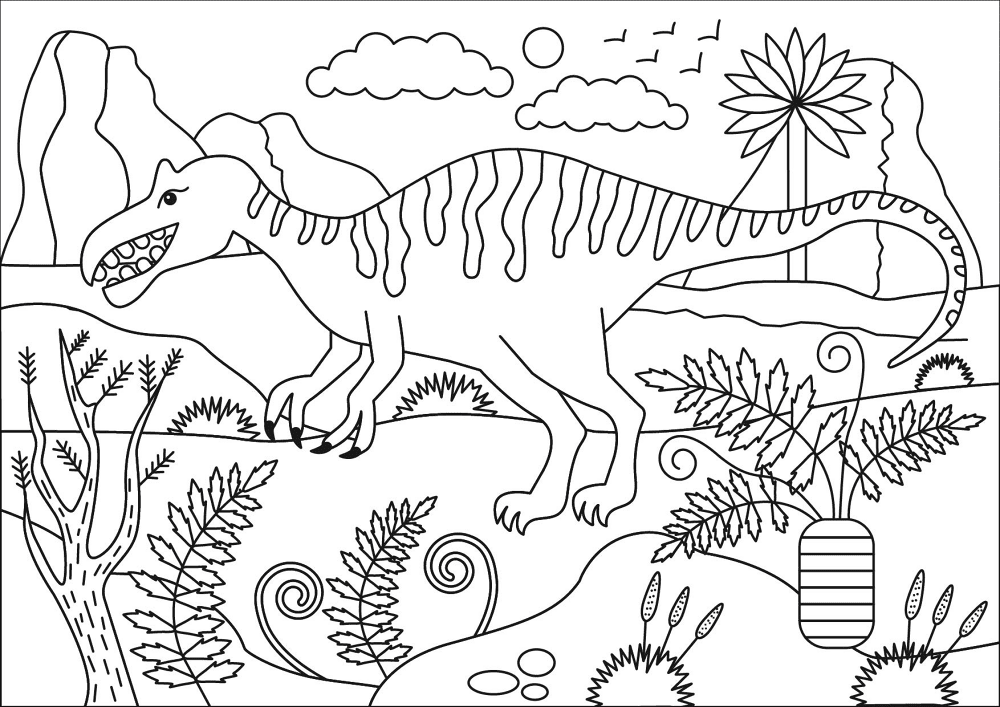 Desenho de Barionix para colorir e imprimir: número 10