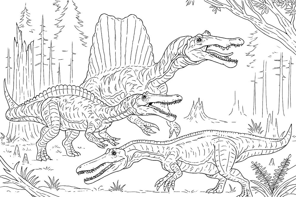 Desenho de Barionix para colorir e imprimir: número 12