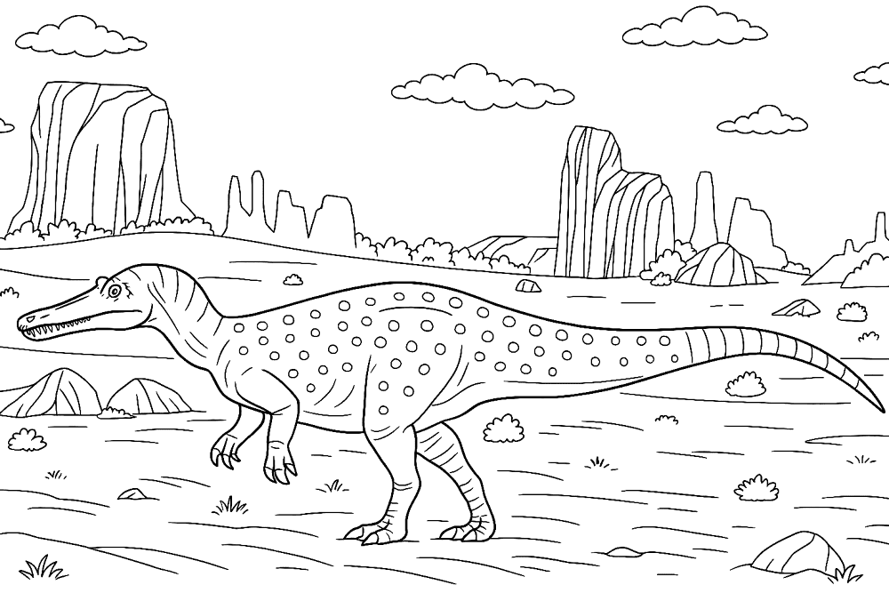 Desenho de Barionix para colorir e imprimir: número 13