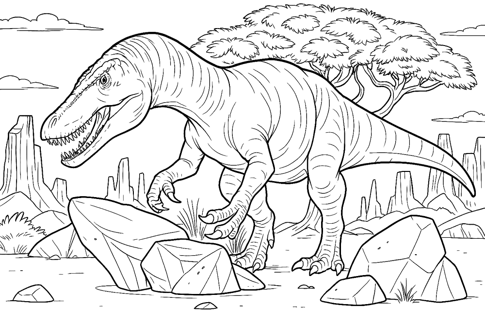 Desenho de Barionix para colorir e imprimir: número 14