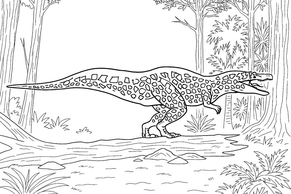Desenho de Barionix para colorir e imprimir: número 15
