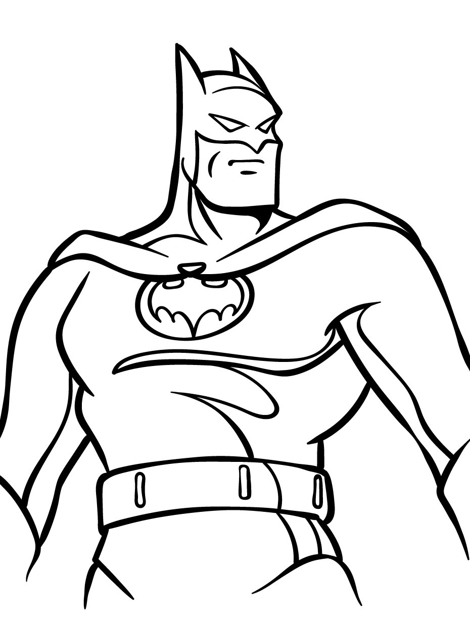 Desenho de Batman para colorir e imprimir: número 1