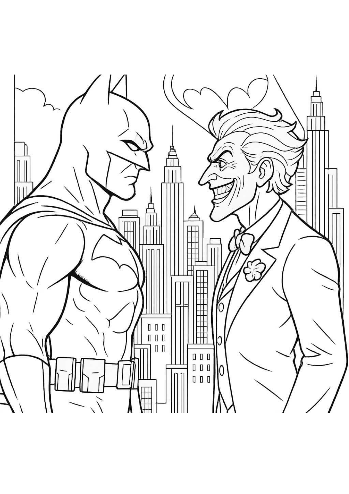 Desenho de Batman para colorir e imprimir: número 4