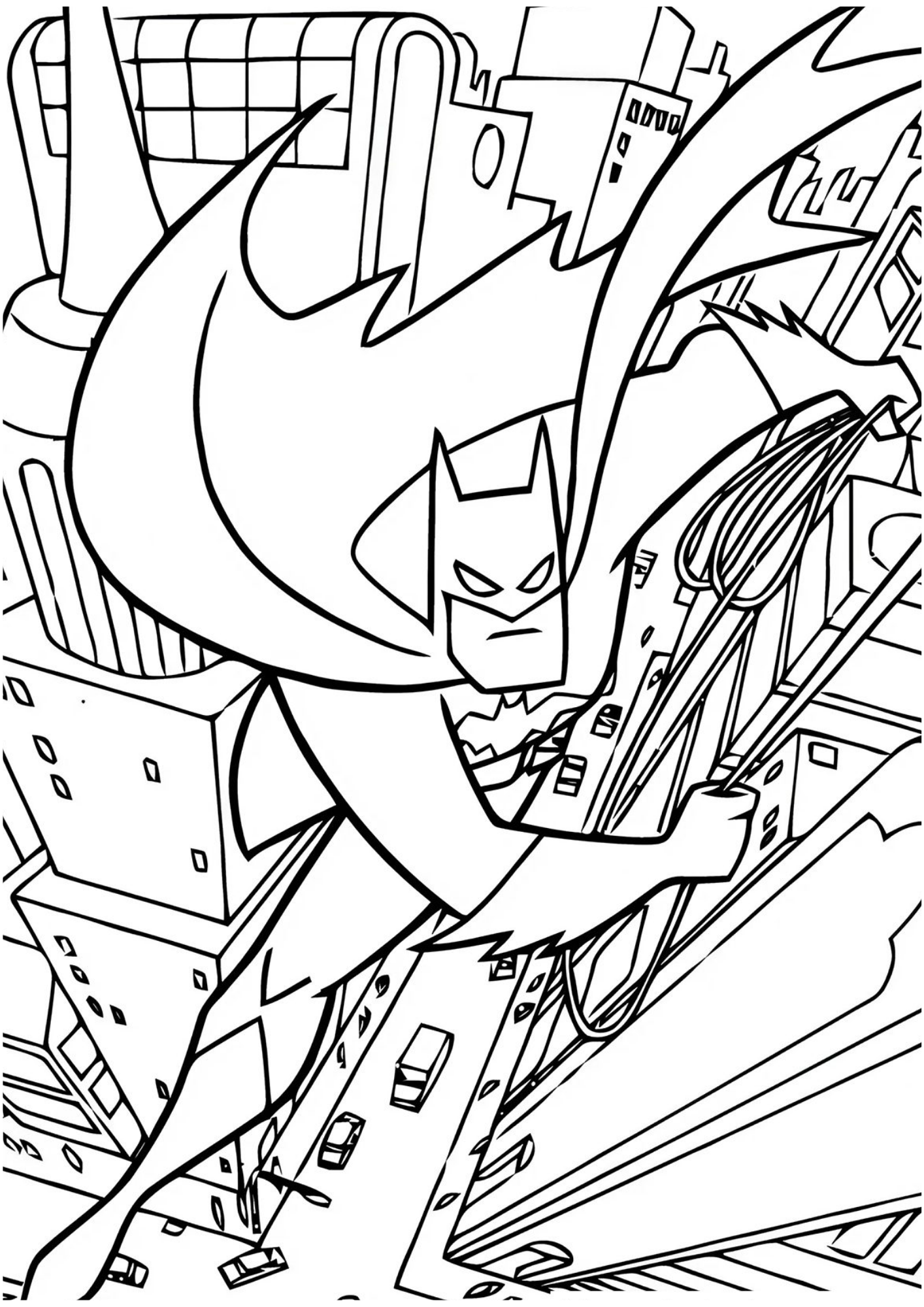 Desenho de Batman para colorir e imprimir: número 5