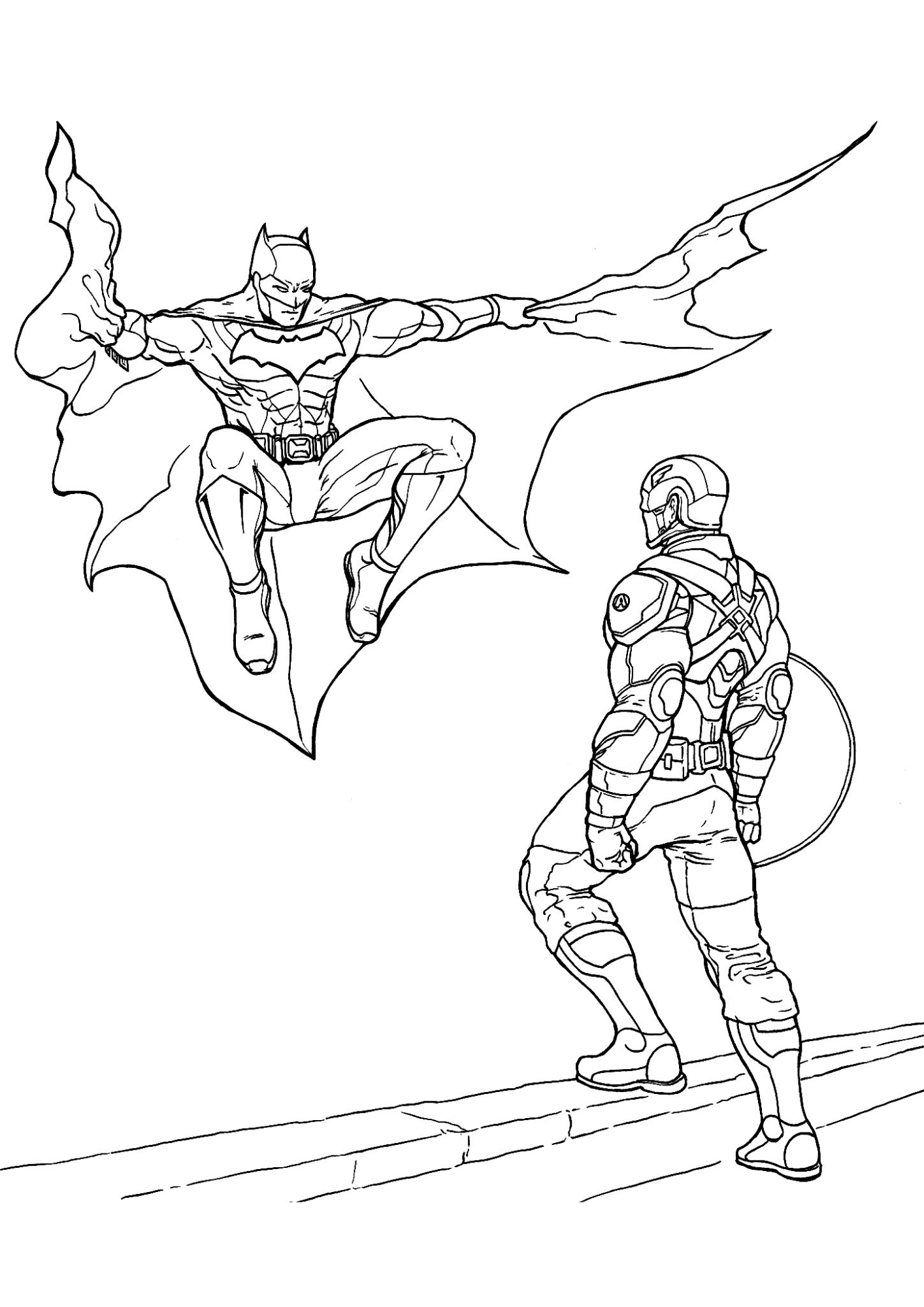 Desenho de Batman para colorir e imprimir: número 6