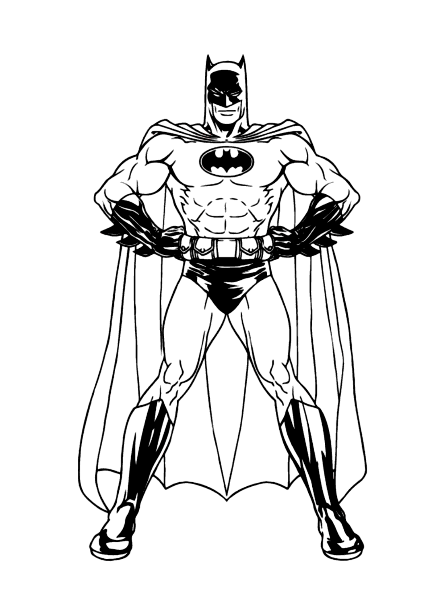 Desenho de Batman para colorir e imprimir: número 7