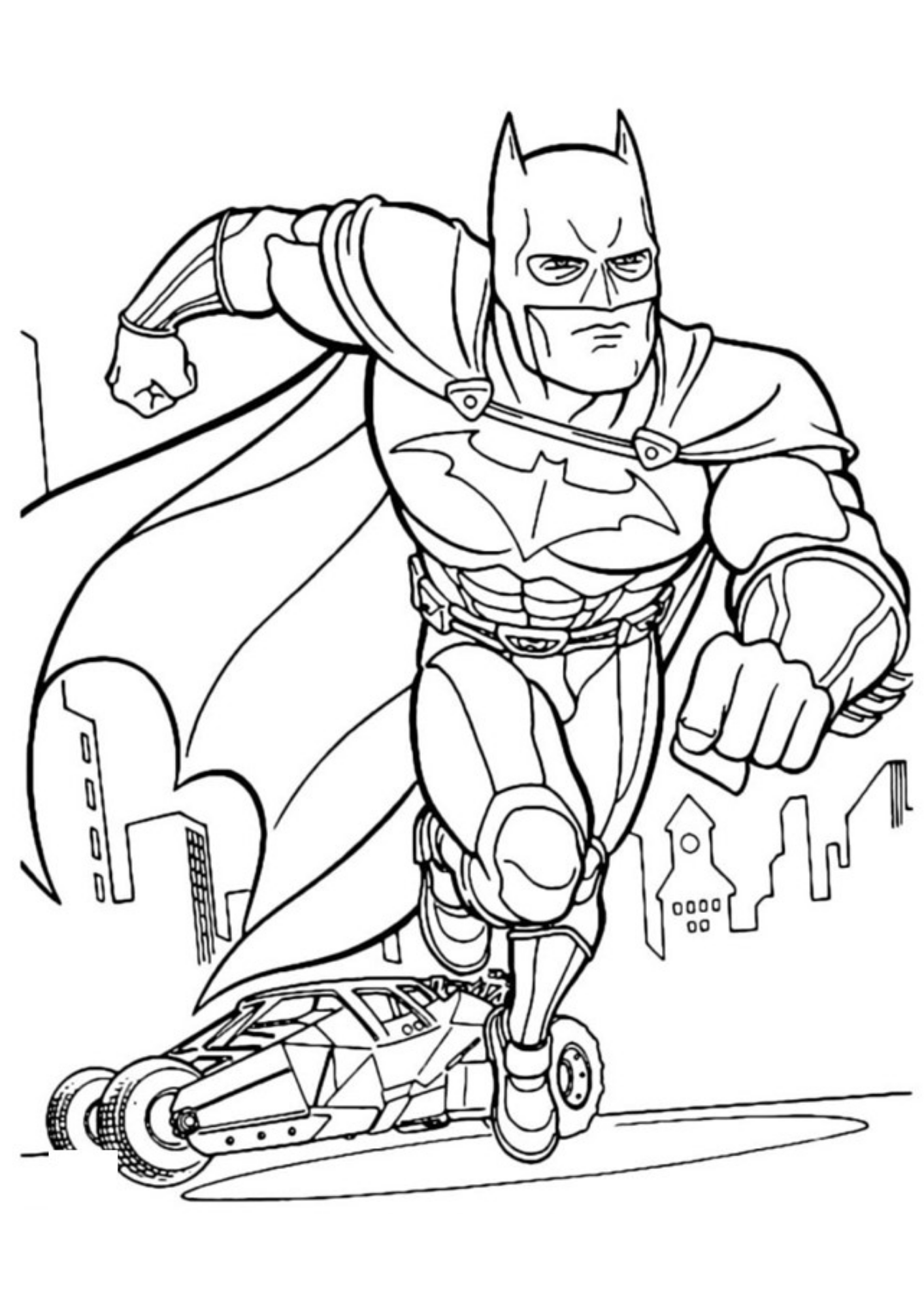 Desenho de Batman para colorir e imprimir: número 10