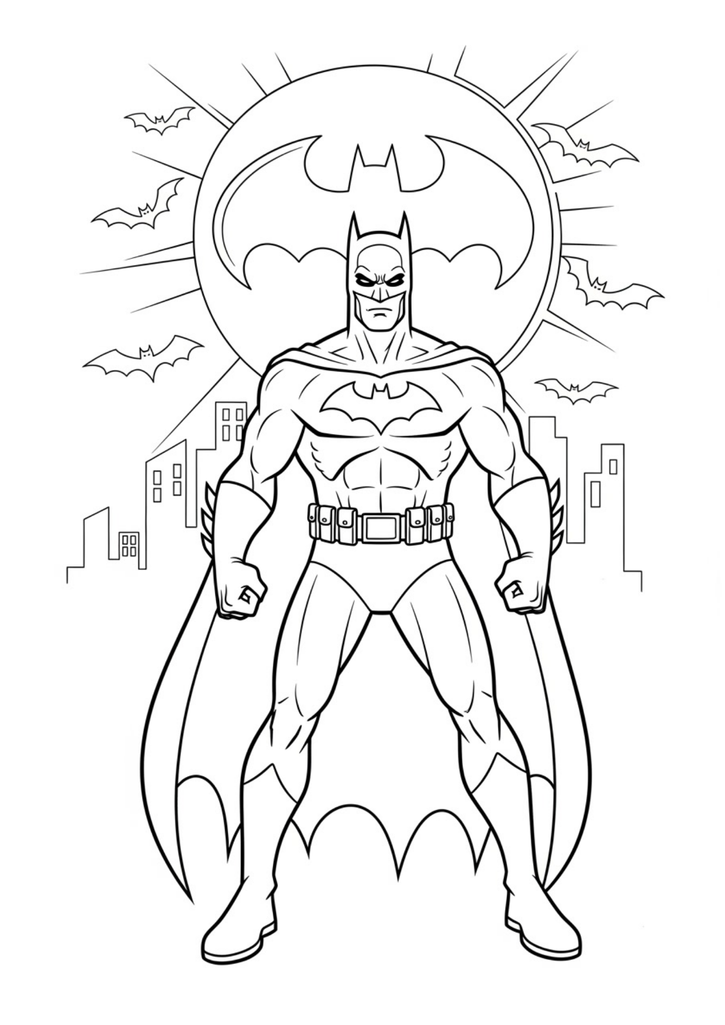 Desenho de Batman para colorir e imprimir: número 11