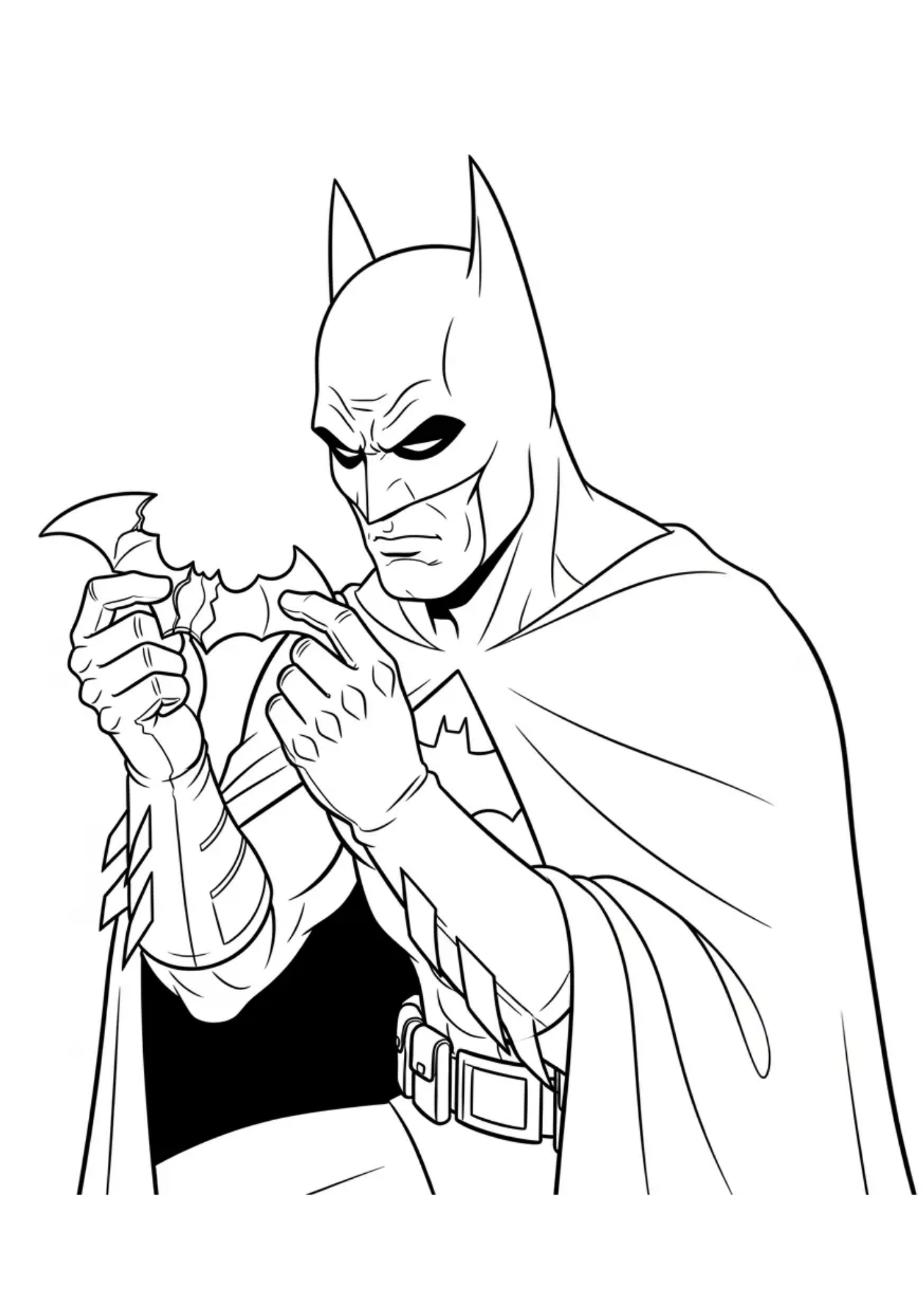 Desenho de Batman para colorir e imprimir: número 14