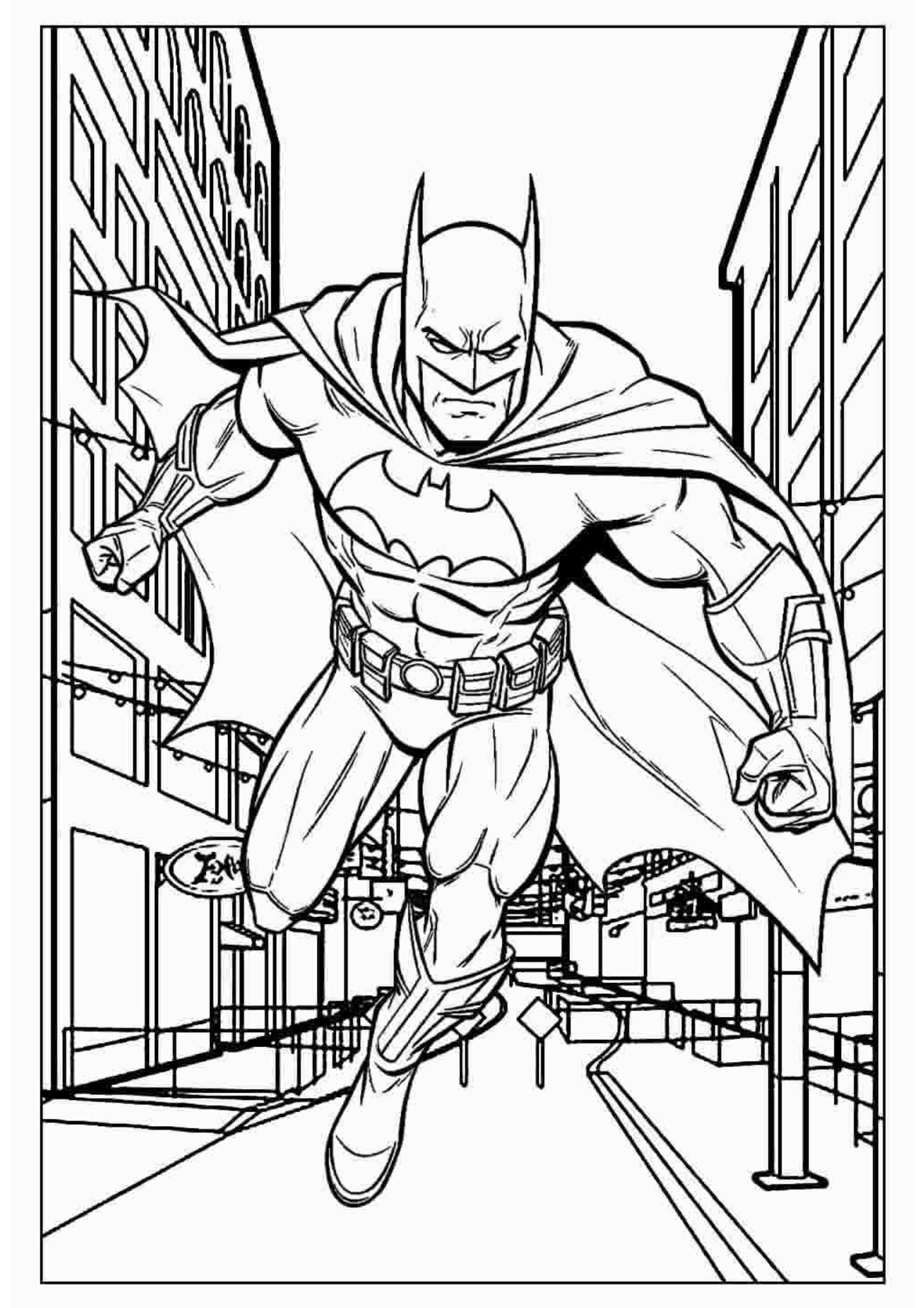 Desenho de Batman para colorir e imprimir: número 15