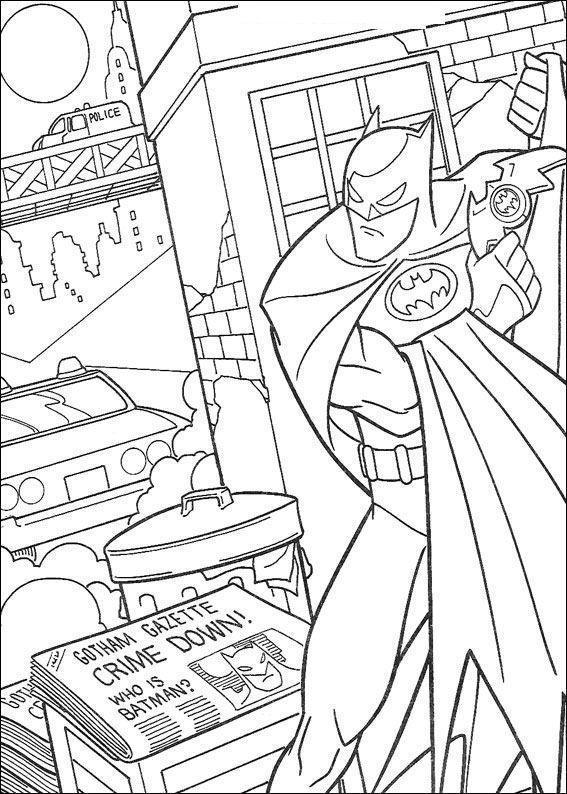 Desenho de Batman para colorir e imprimir: número 16