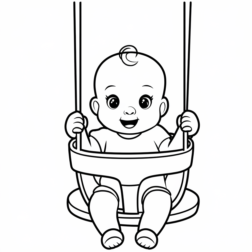 Desenho de Bebes para colorir e imprimir: número 1