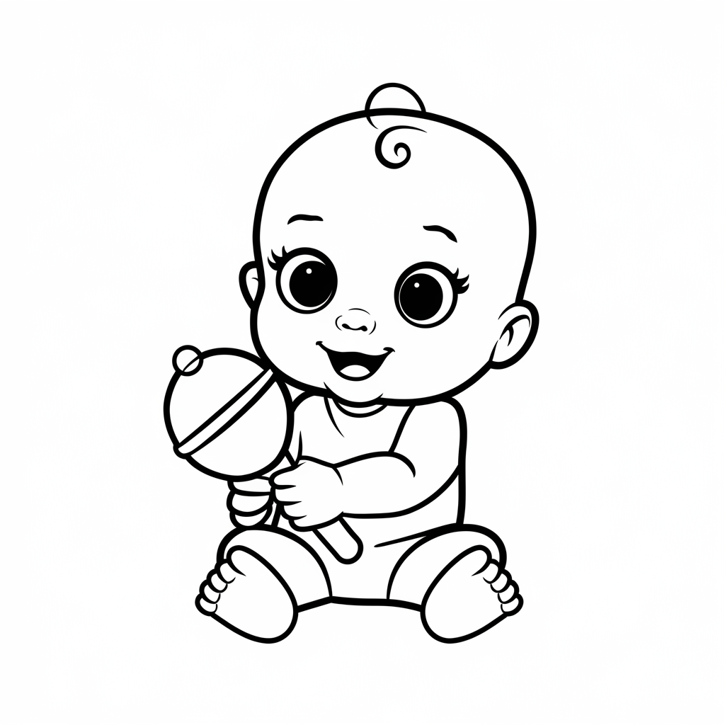 Desenho de Bebes para colorir e imprimir: número 3