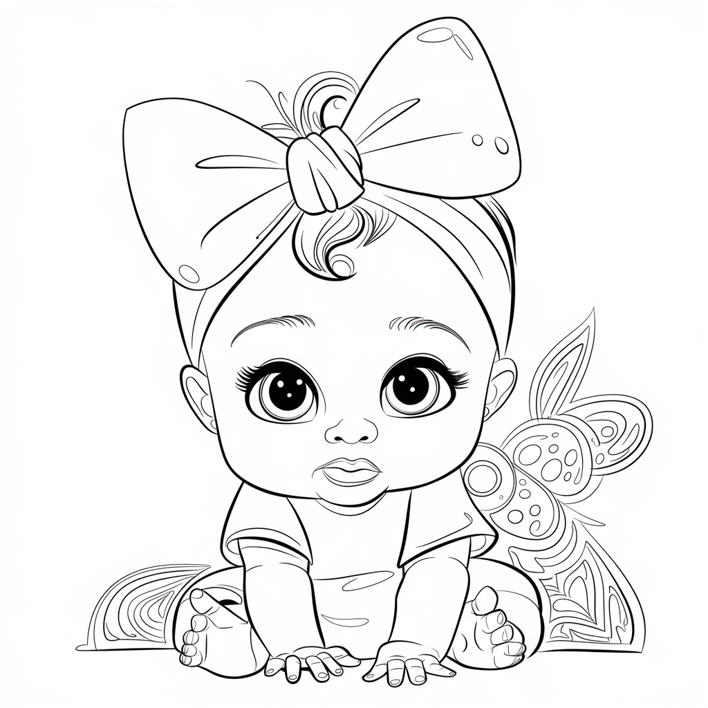 Desenho de Bebes para colorir e imprimir: número 4