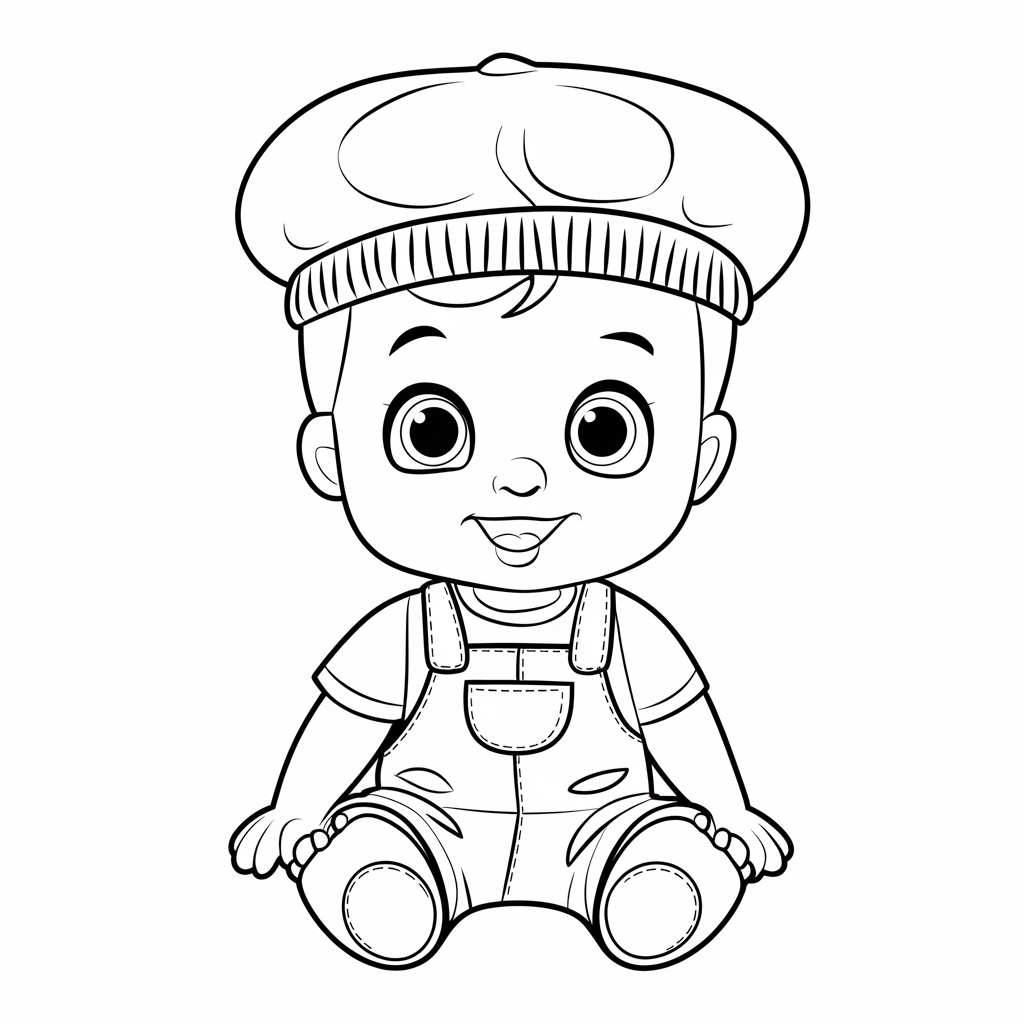 Desenho de Bebes para colorir e imprimir: número 5