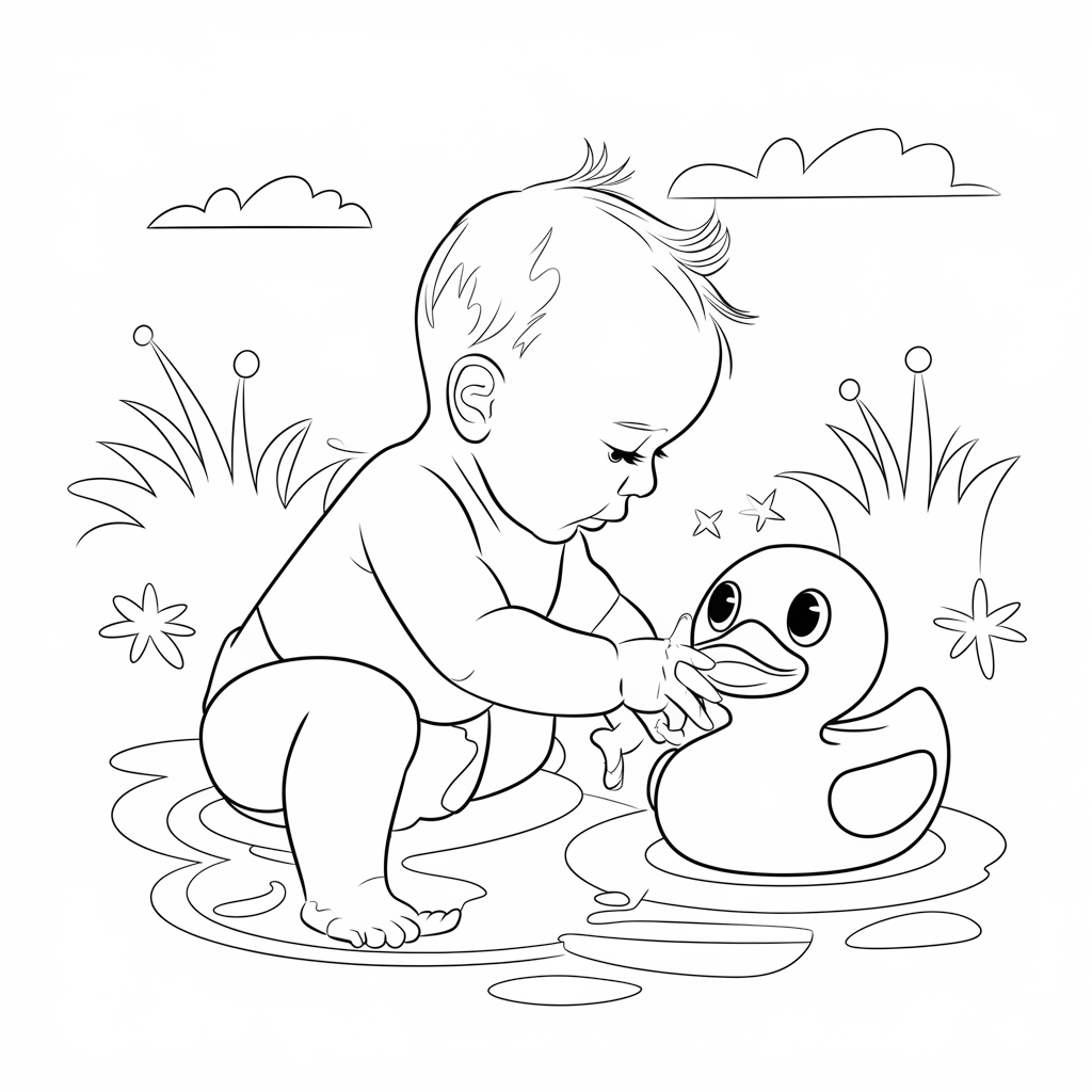 Desenho de Bebes para colorir e imprimir: número 6