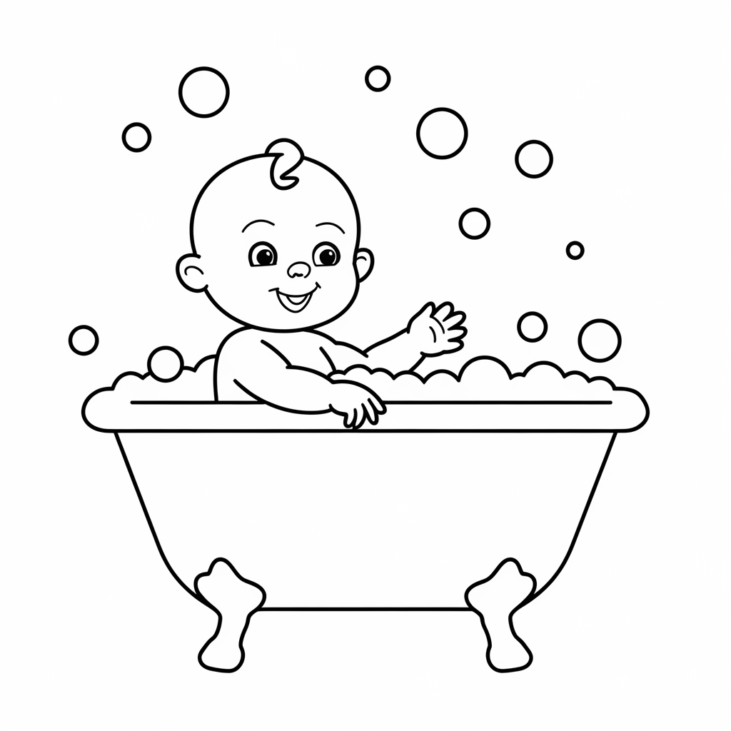 Desenho de Bebes para colorir e imprimir: número 7