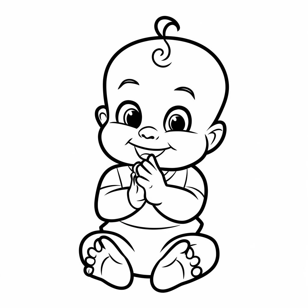 Desenho de Bebes para colorir e imprimir: número 8