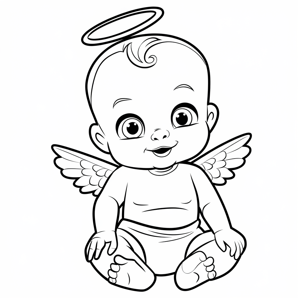 Desenho de Bebes para colorir e imprimir: número 9