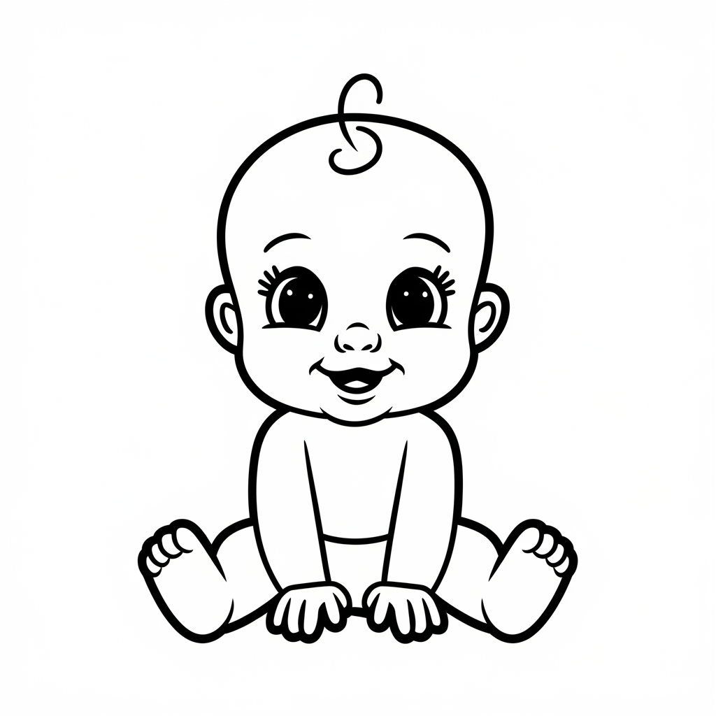 Desenho de Bebes para colorir e imprimir: número 10