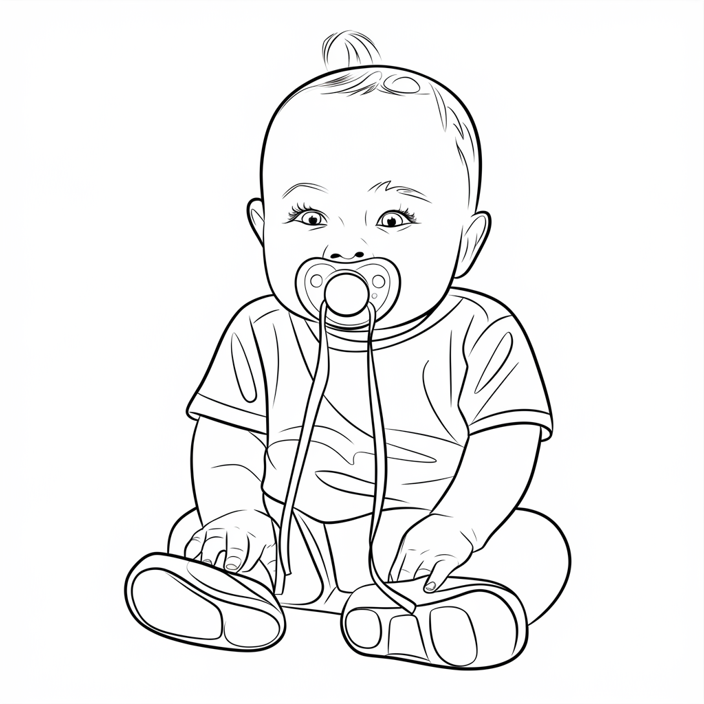 Desenho de Bebes para colorir e imprimir: número 12