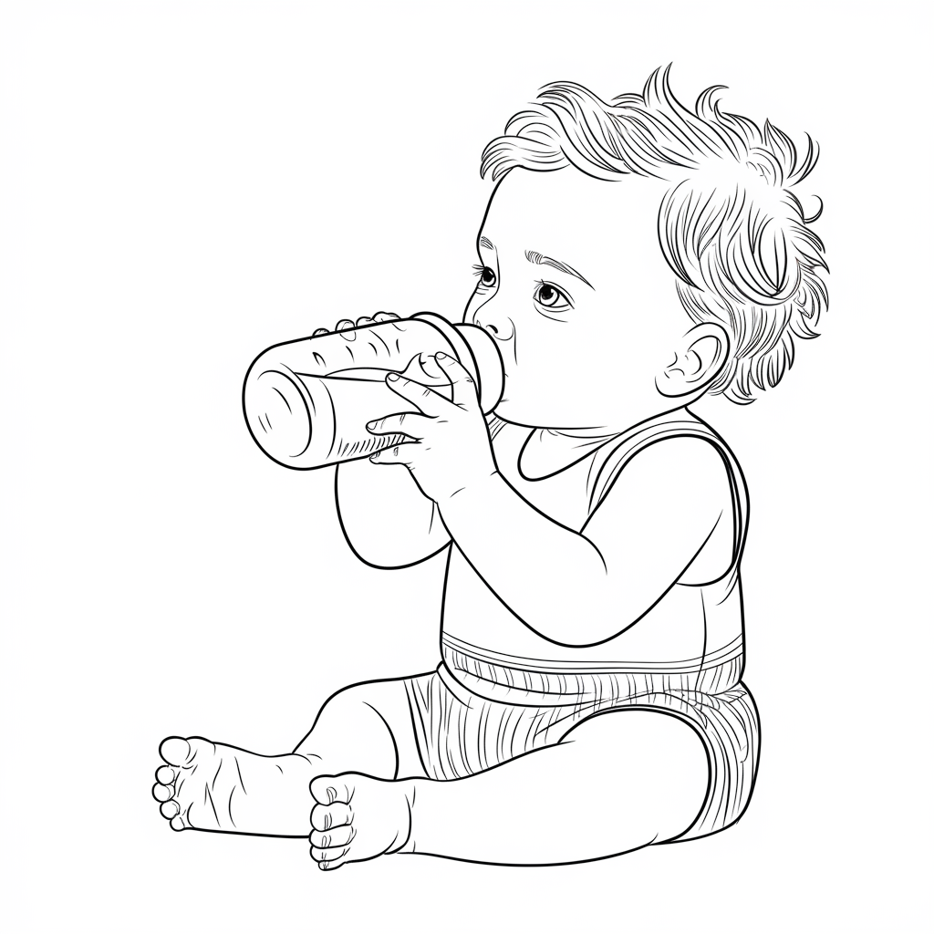 Desenho de Bebes para colorir e imprimir: número 14