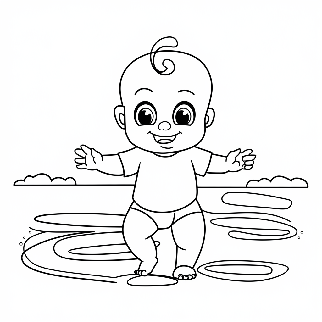 Desenho de Bebes para colorir e imprimir: número 16