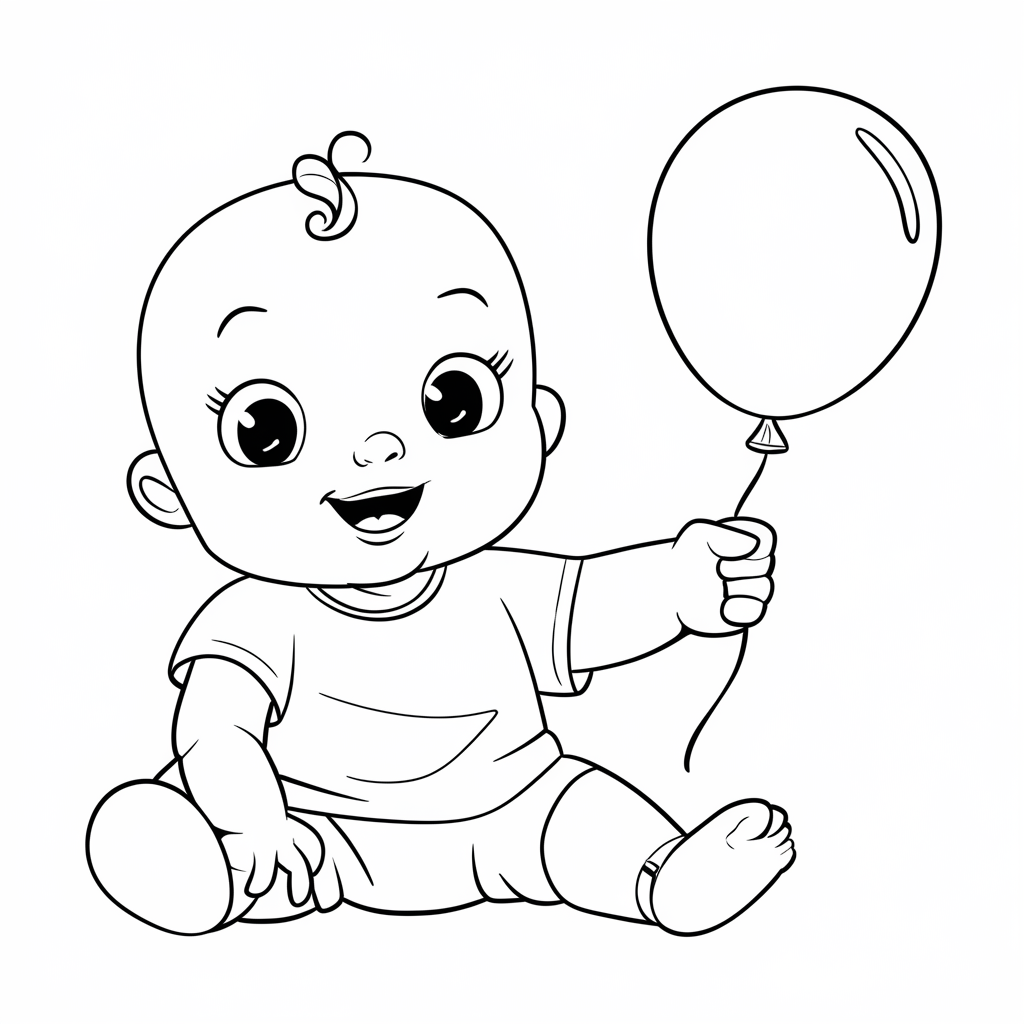 Desenho de Bebes para colorir e imprimir: número 17
