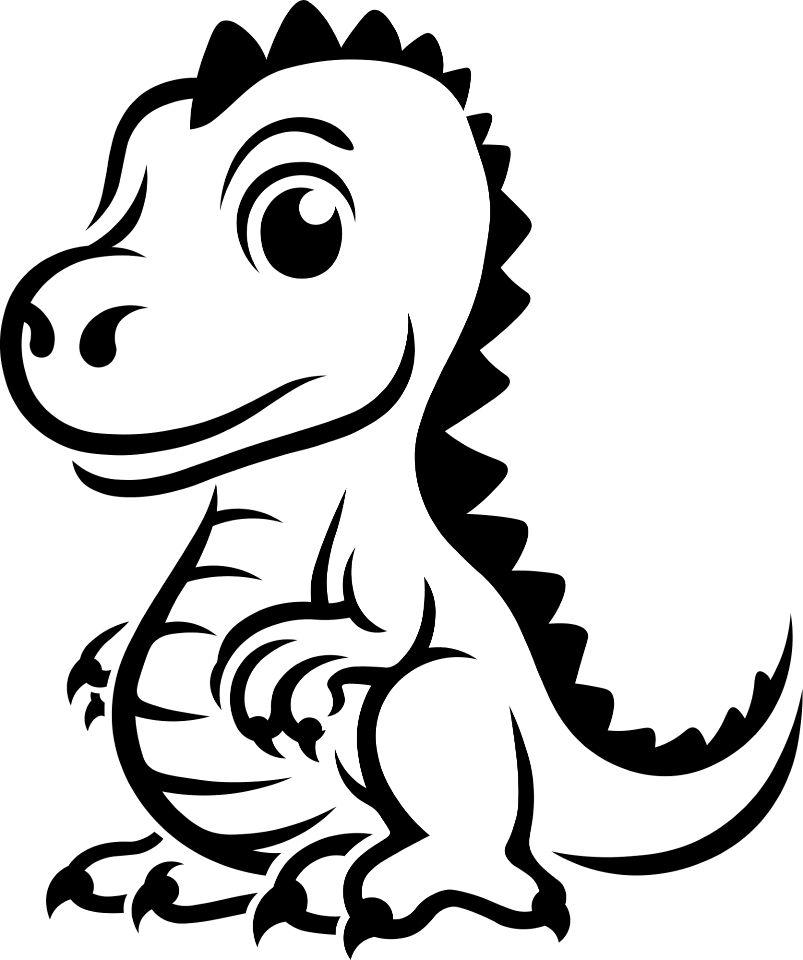 Desenho de Bebês Dinossauros para colorir e imprimir: número 5
