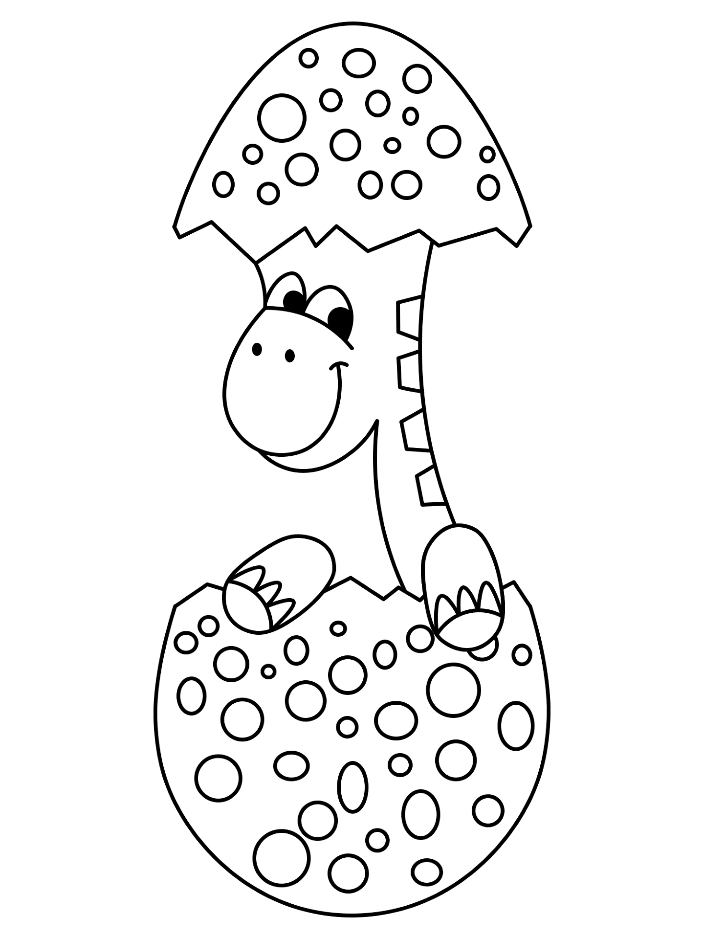 Desenho de Bebês Dinossauros para colorir e imprimir: número 6