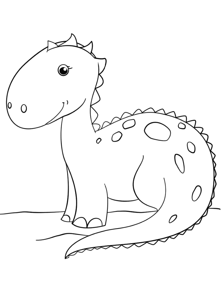 Desenho de Bebês Dinossauros para colorir e imprimir: número 16