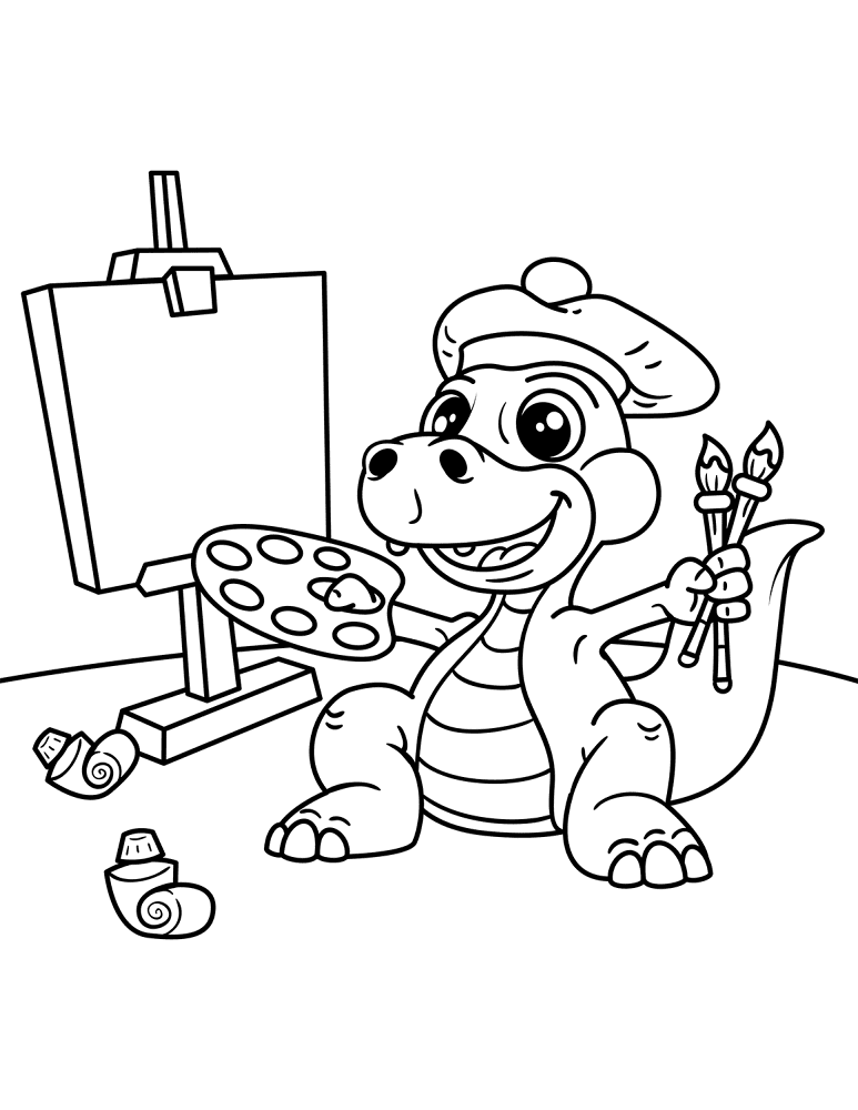 Desenho de Bebês Dinossauros para colorir e imprimir: número 18