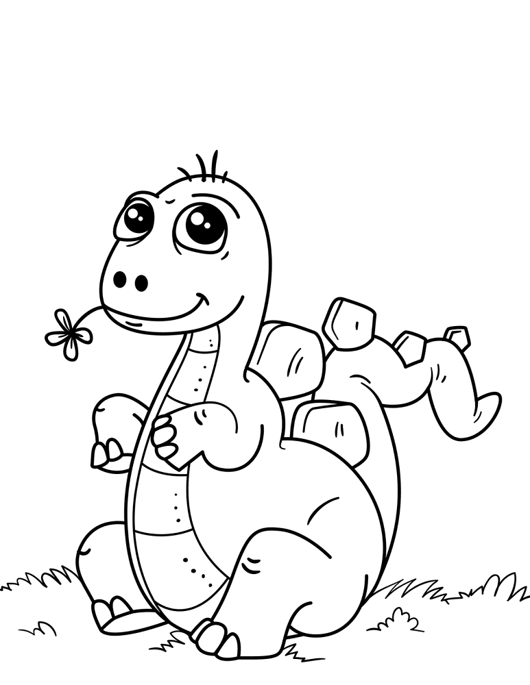 Desenho de Bebês Dinossauros para colorir e imprimir: número 21