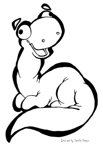 Desenho de Bebês Dinossauros para colorir e imprimir: número 25