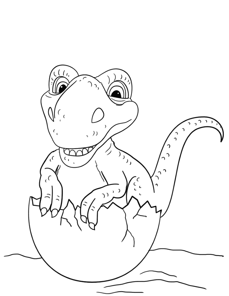 Desenho de Bebês Dinossauros para colorir e imprimir: número 28