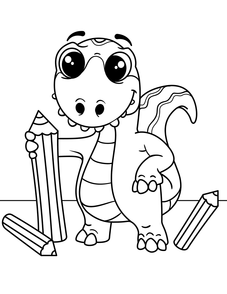 Desenho de Bebês Dinossauros para colorir e imprimir: número 31
