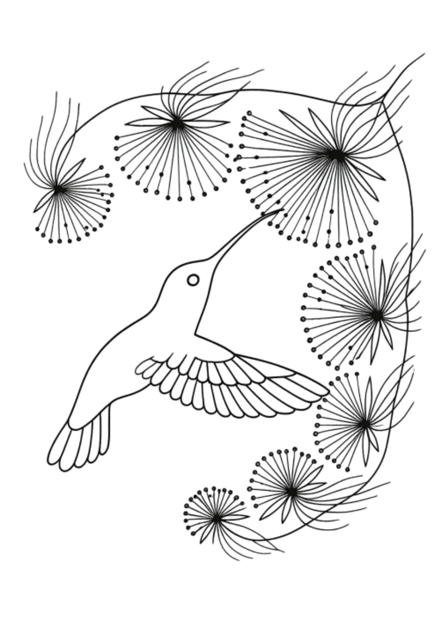 Desenho de Beija Flor para colorir e imprimir: número 28