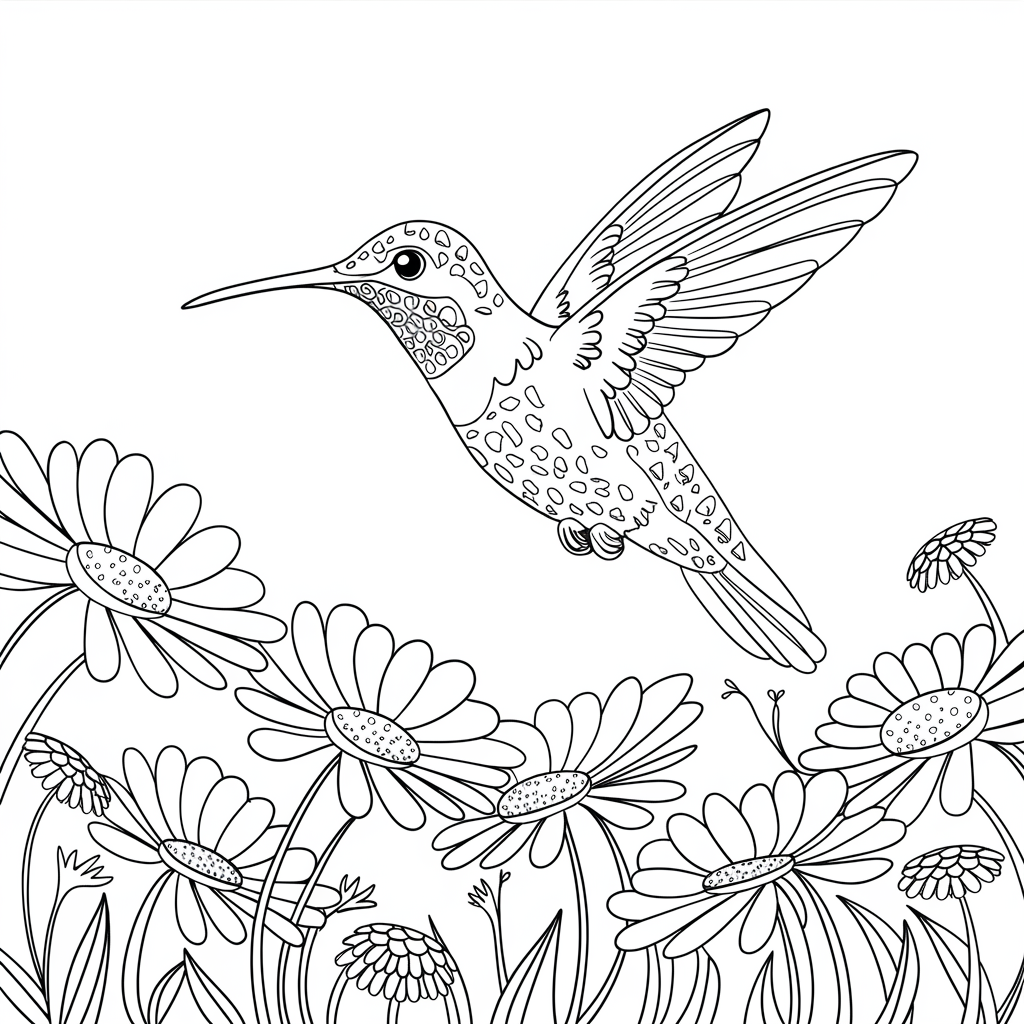 Desenho de Beija Flor para colorir e imprimir: número 38