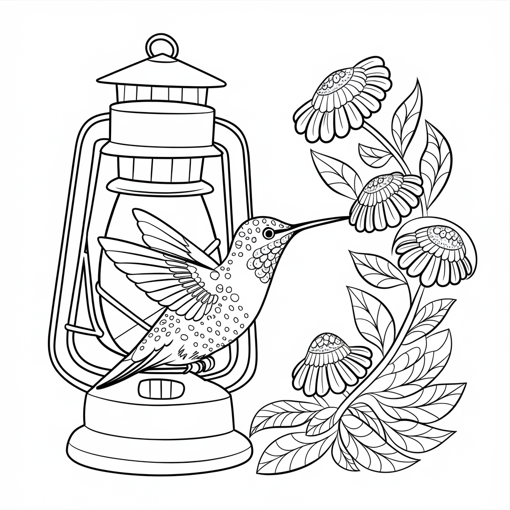 Desenho de Beija Flor para colorir