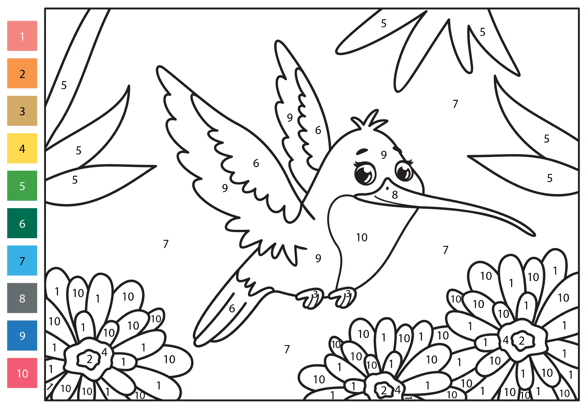 Desenho de Beija Flor para colorir