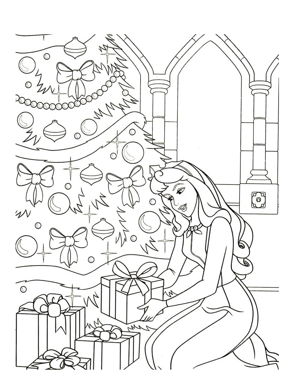 Desenho de Bela Adormecida para colorir e imprimir: número 2