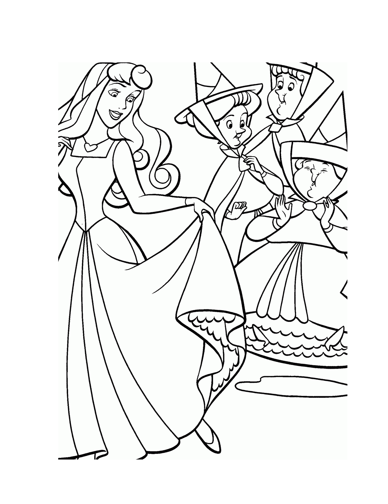 Desenho de Bela Adormecida para colorir e imprimir: número 3