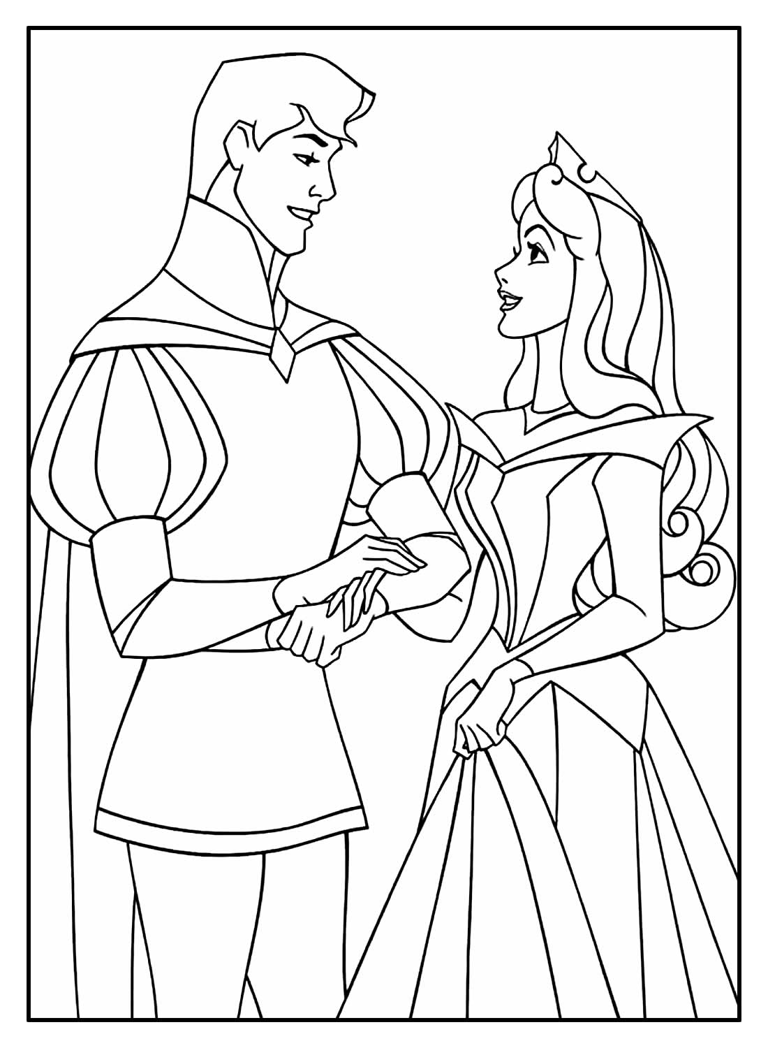 Desenho de Bela Adormecida para colorir e imprimir: número 4
