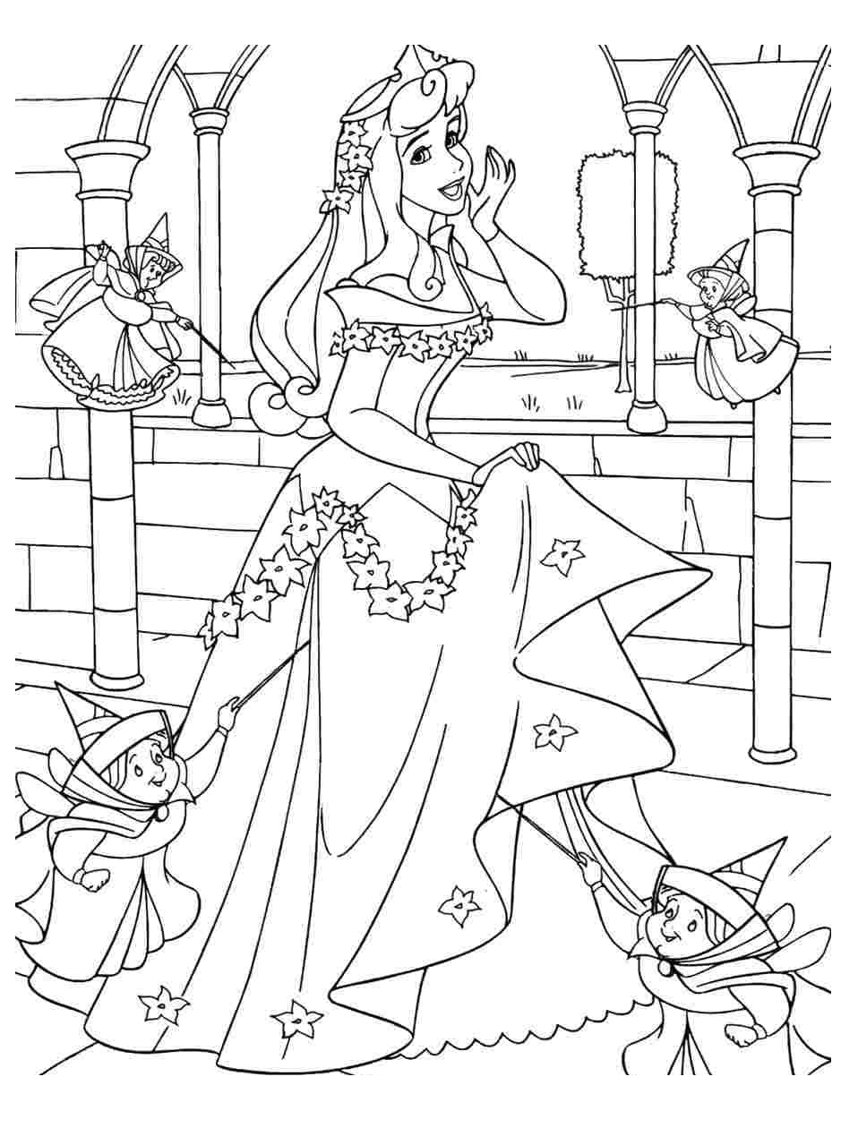 Desenho de Bela Adormecida para colorir e imprimir: número 6