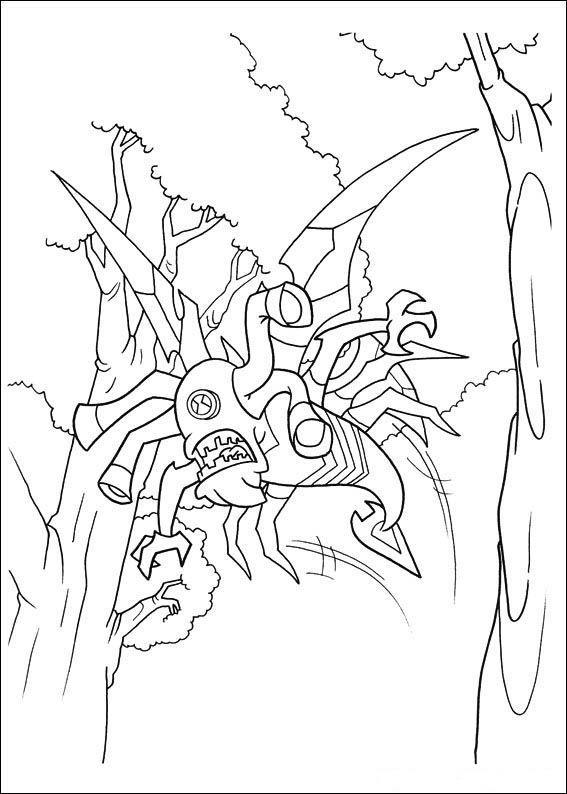 Desenho de Ben 10 para colorir e imprimir: número 4