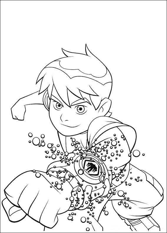 Desenho de Ben 10 para colorir e imprimir: número 5