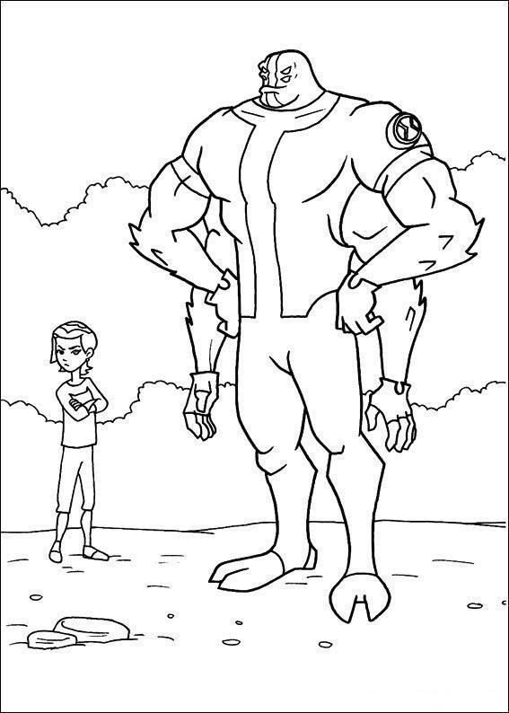 Desenho de Ben 10 para colorir e imprimir: número 10